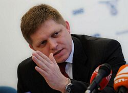 Slovakia Prime Minister Robert Fico at press conference