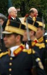 Ivan Gasparovic and his Romanian counterpart Traian Basescu